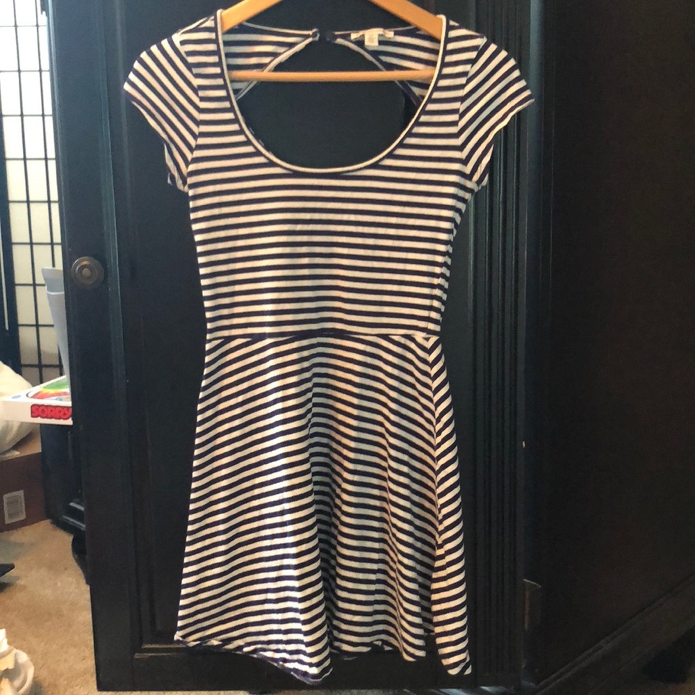Navy & white striped summer dress